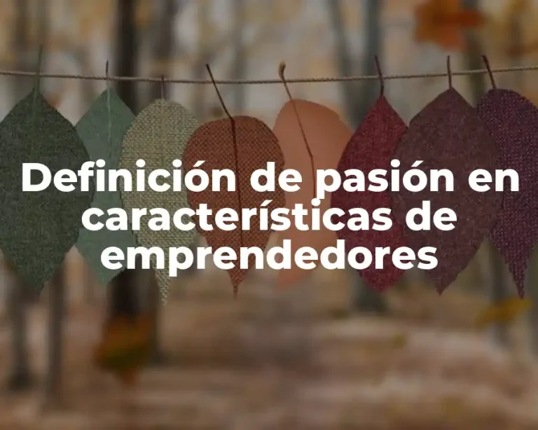 Definición de pasión en características de emprendedores