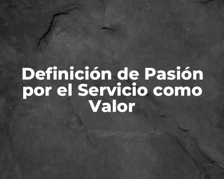 Definición de Pasión por el Servicio como Valor
