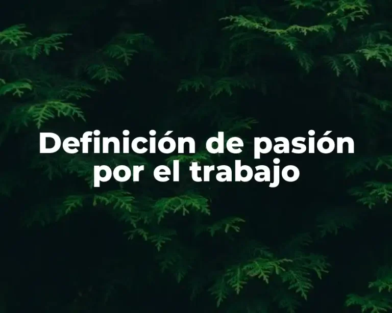 Definición de pasión por el trabajo