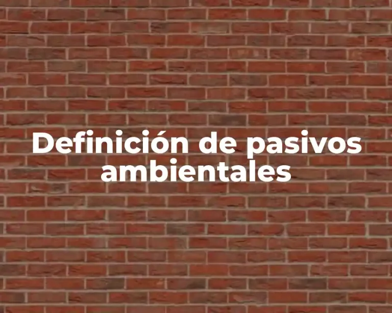 Definición de pasivos ambientales