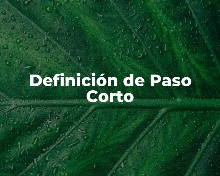 Definición de Paso Corto