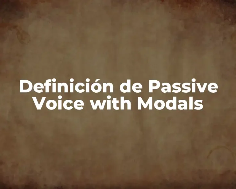 Definición de Passive Voice with Modals