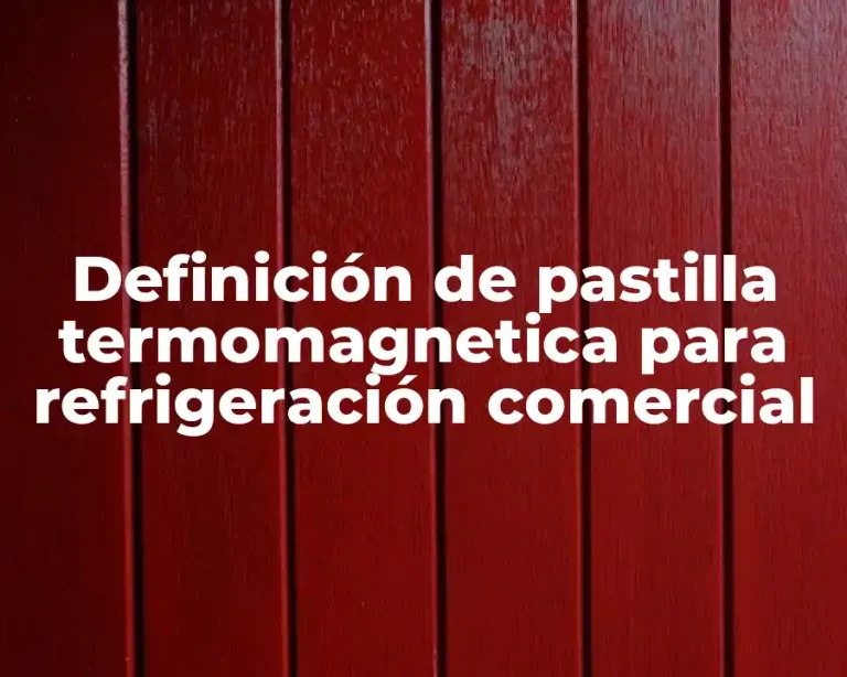 Definición de pastilla termomagnetica para refrigeración comercial