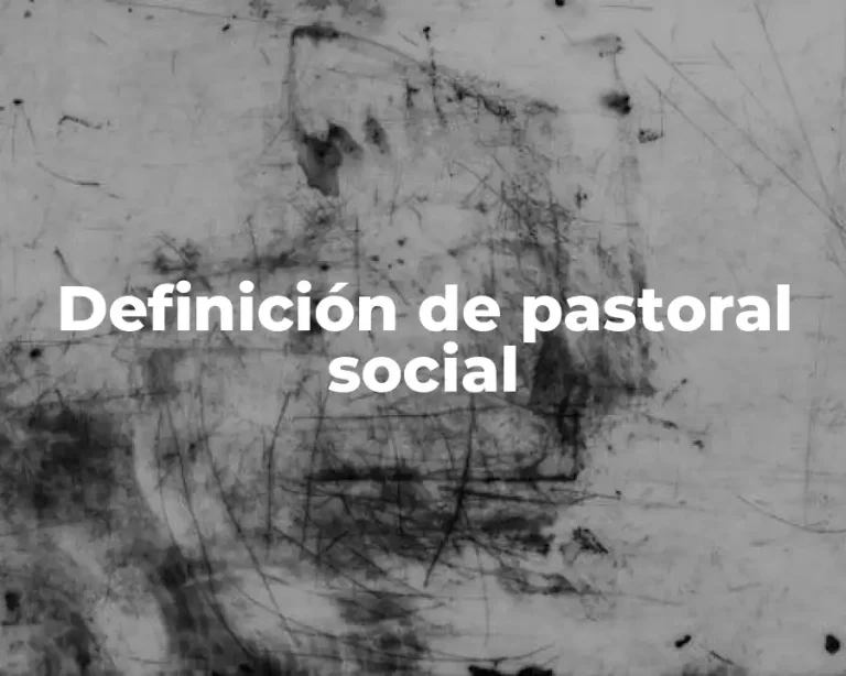 Definición de pastoral social