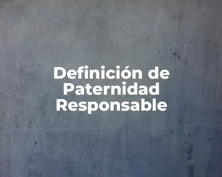 Definición de Paternidad Responsable