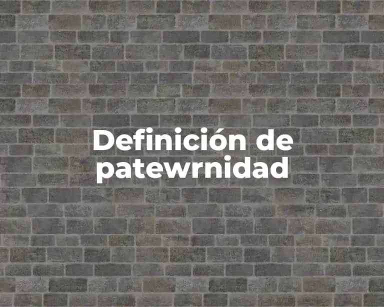 Definición de patewrnidad