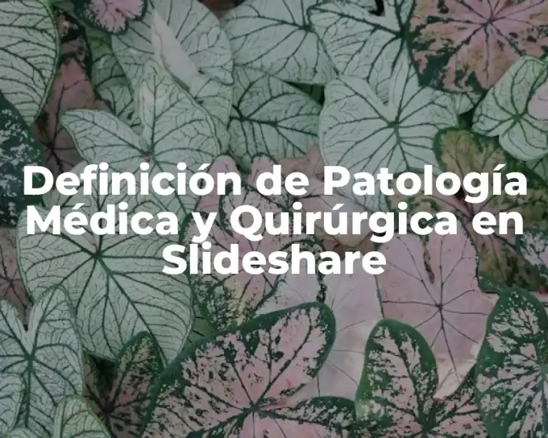Definición de Patología Médica y Quirúrgica en Slideshare