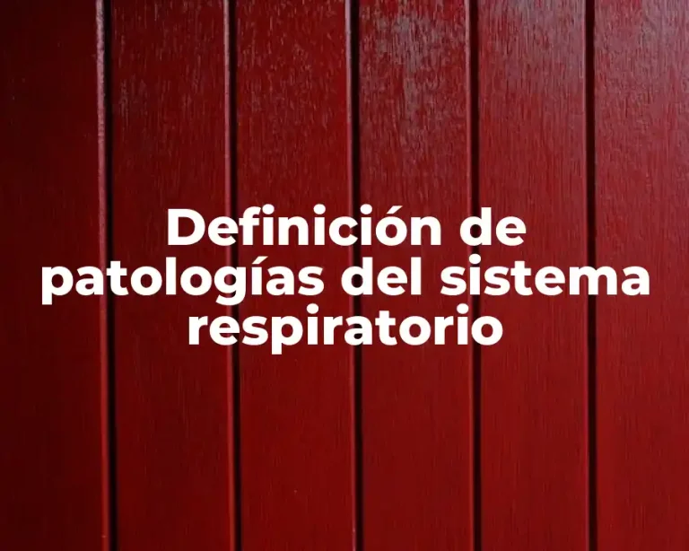 Definición de patologías del sistema respiratorio