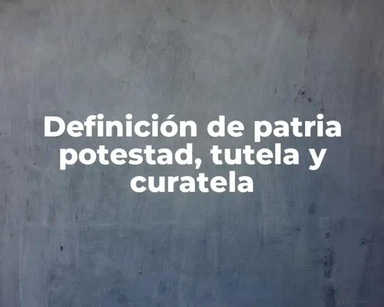 Definición de patria potestad, tutela y curatela