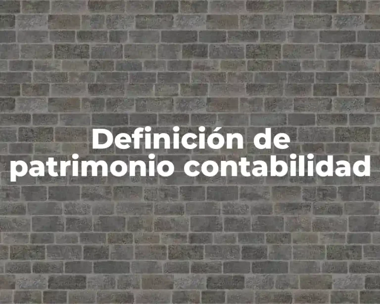 Definición de patrimonio contabilidad