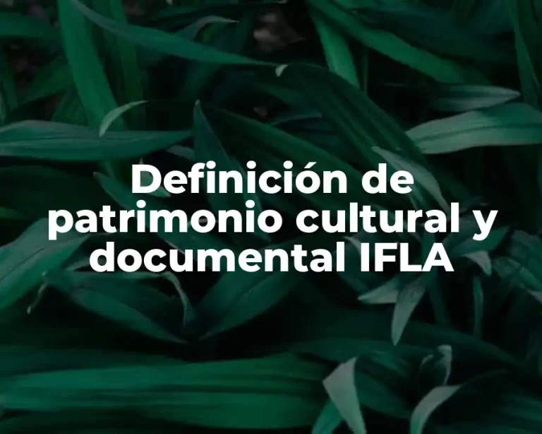 Definición de patrimonio cultural y documental IFLA