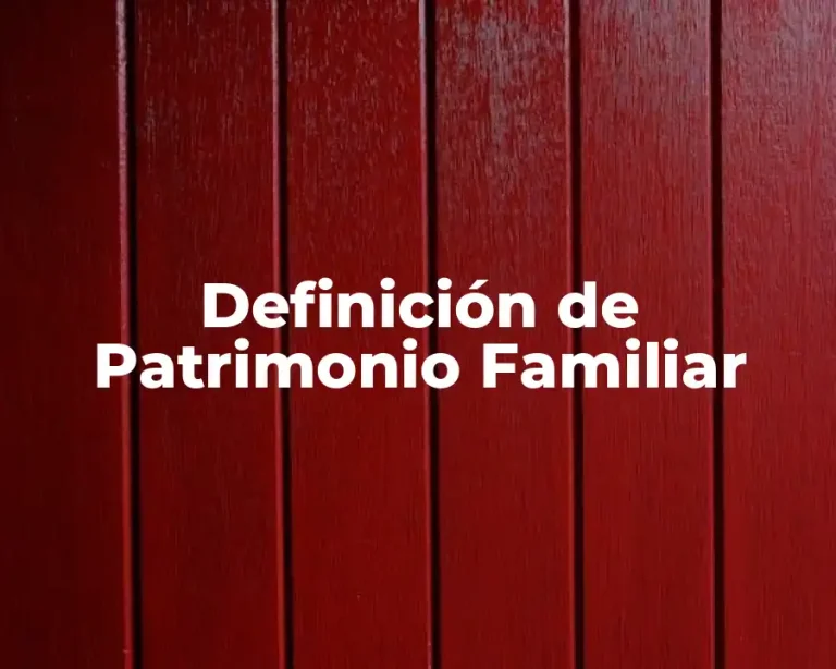 Definición de Patrimonio Familiar