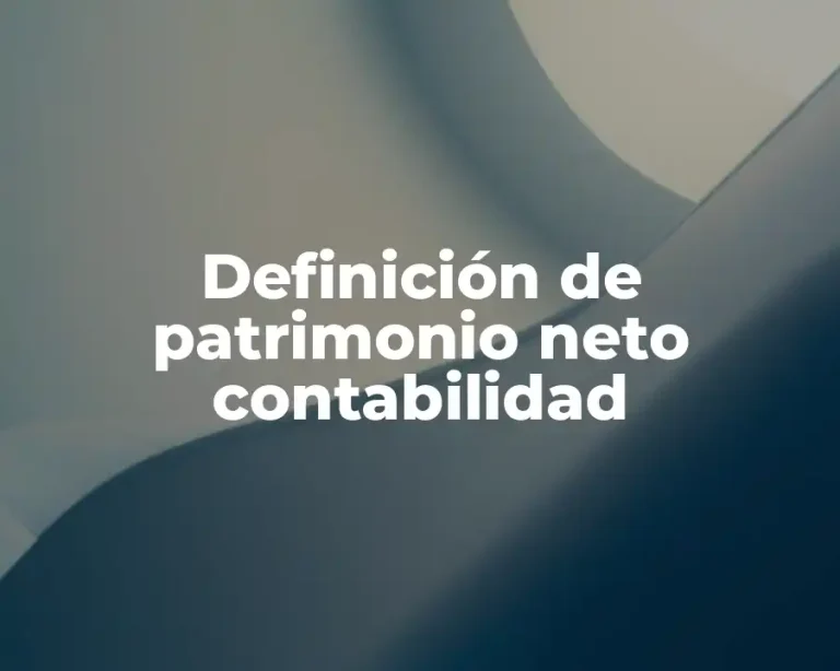 Definición de patrimonio neto contabilidad