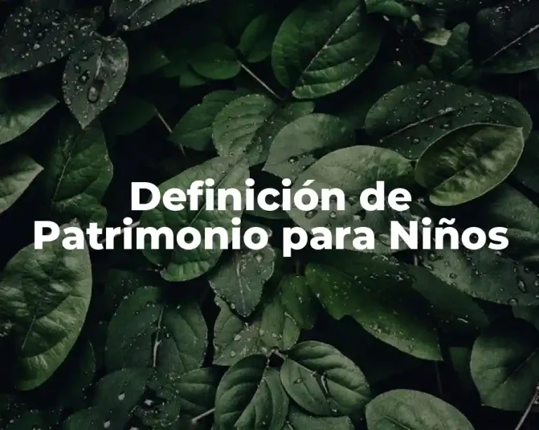 Definición de Patrimonio para Niños