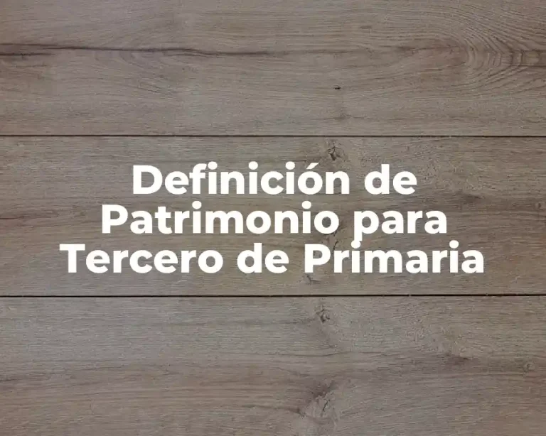 Definición de Patrimonio para Tercero de Primaria