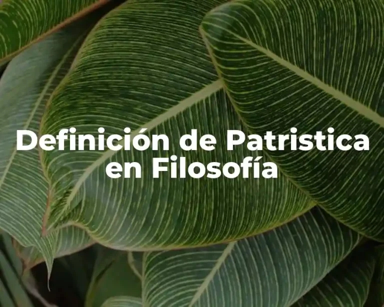 Definición de Patristica en Filosofía