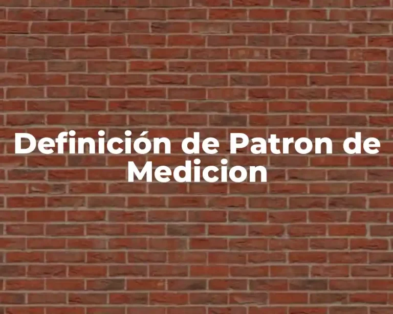 Definición de Patron de Medicion