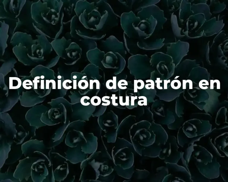 Definición de patrón en costura