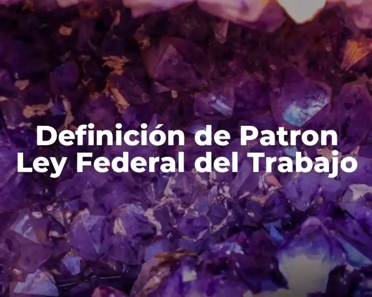Definición de Patron Ley Federal del Trabajo
