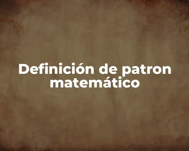 Definición de patron matemático