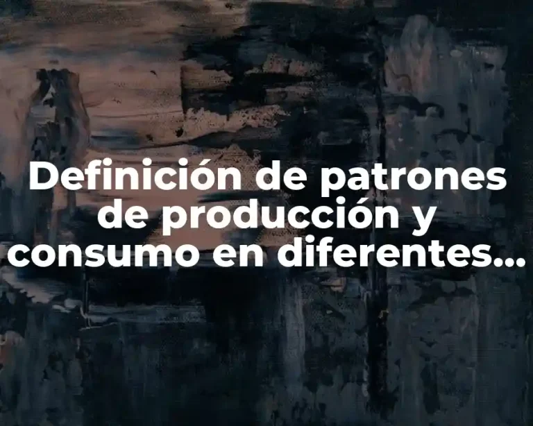 Definición de patrones de producción y consumo en diferentes países