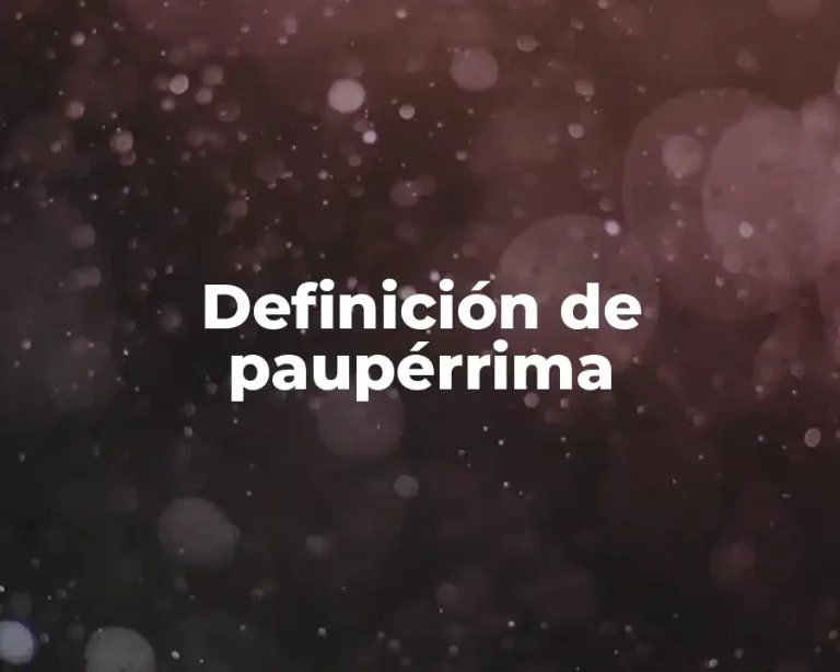 Definición de paupérrima
