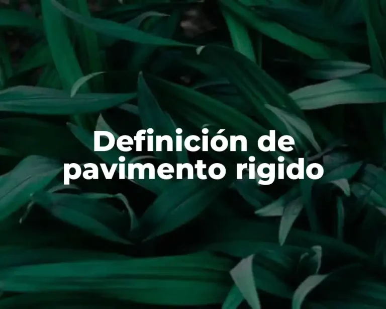 Definición de pavimento rigido