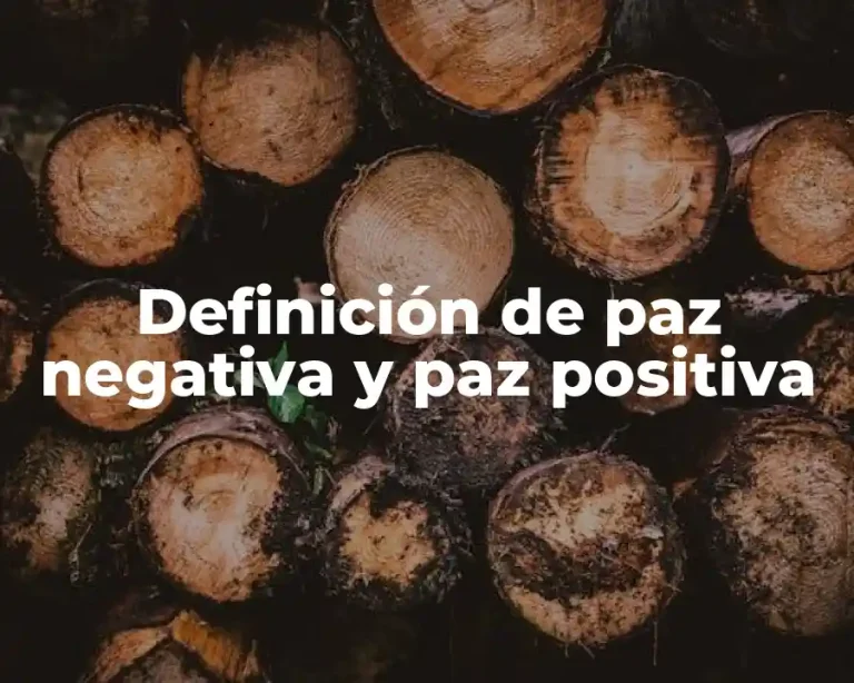 Definición de paz negativa y paz positiva
