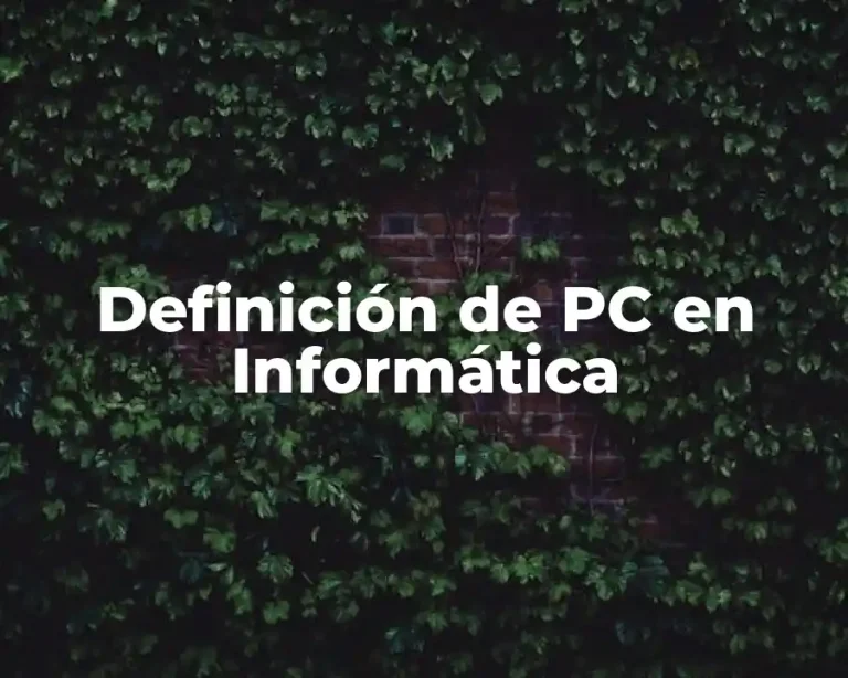 Definición de PC en Informática