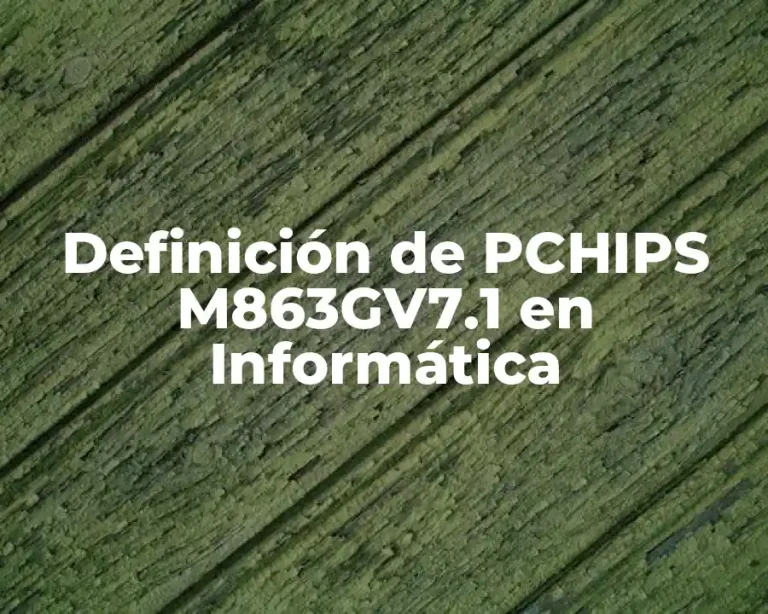 Definición de PCHIPS M863GV7.1 en Informática