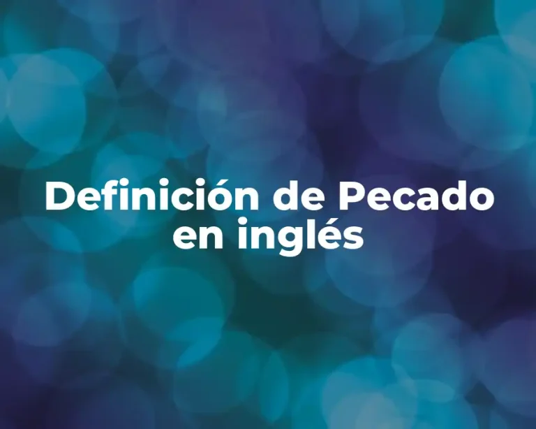 Definición de Pecado en inglés