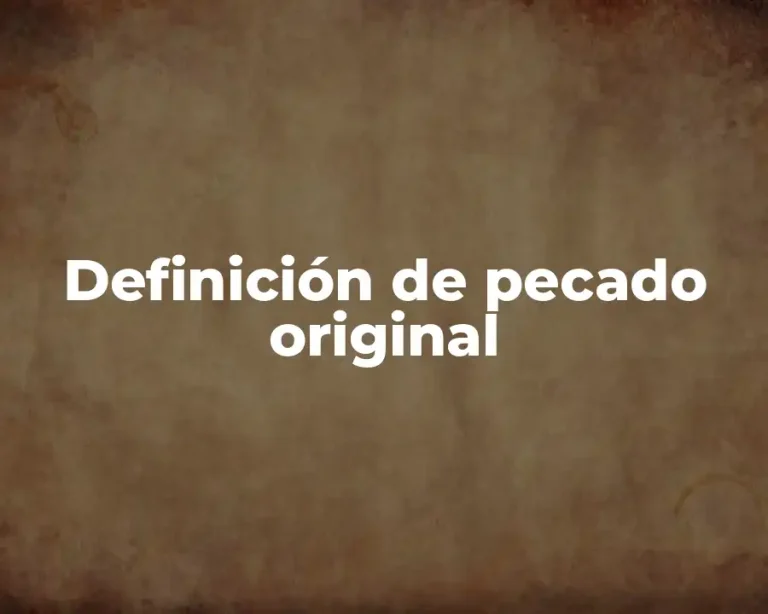 Definición de pecado original