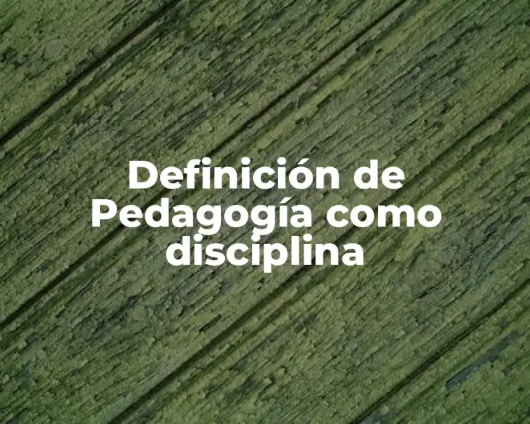 Definición de Pedagogía como disciplina