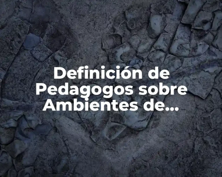 Definición de Pedagogos sobre Ambientes de Aprendizaje