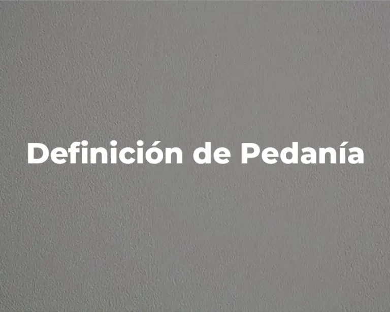 Definición de Pedanía