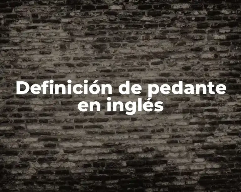 Definición de pedante en inglés