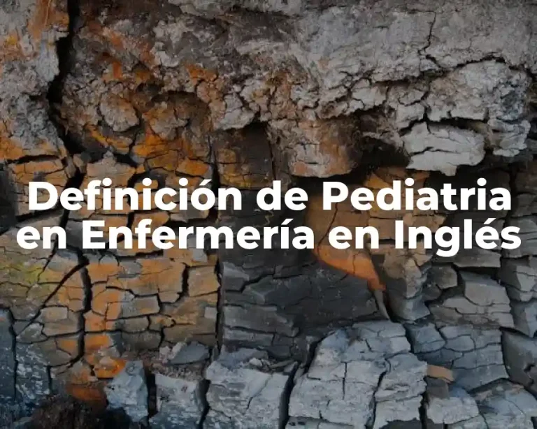 Definición de Pediatria en Enfermería en Inglés