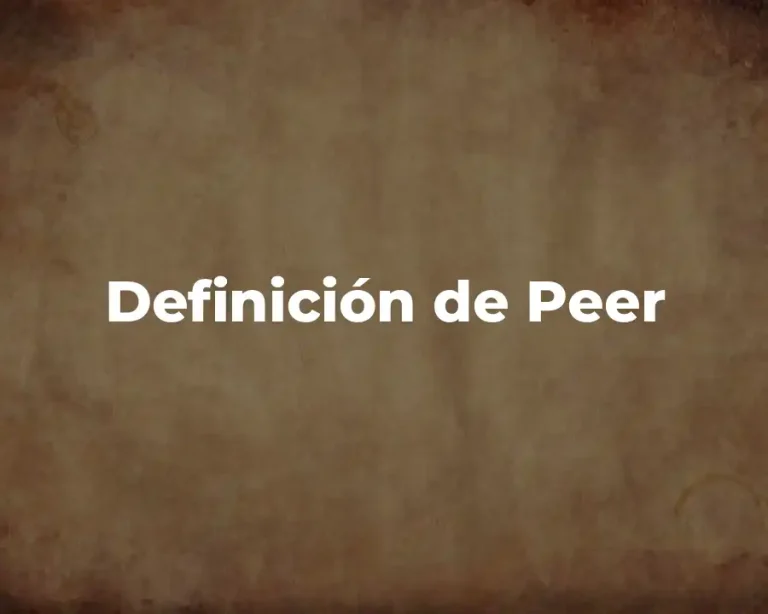 Definición de Peer