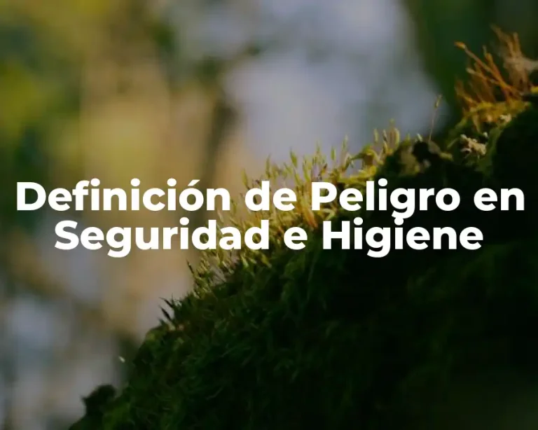 Definición de Peligro en Seguridad e Higiene