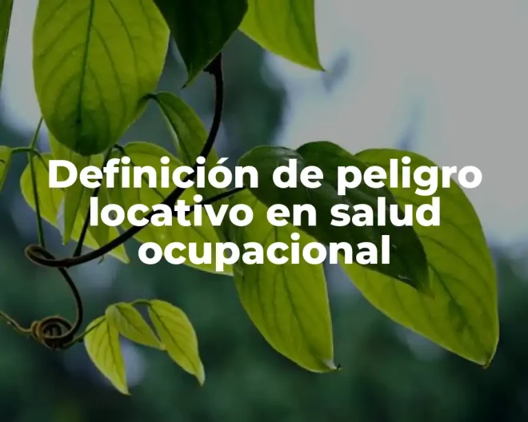 Definición de peligro locativo en salud ocupacional