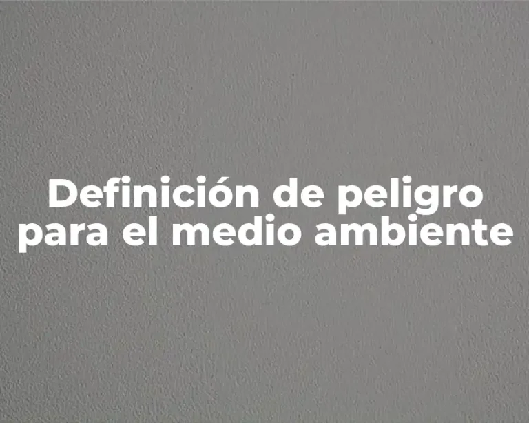 Definición de peligro para el medio ambiente