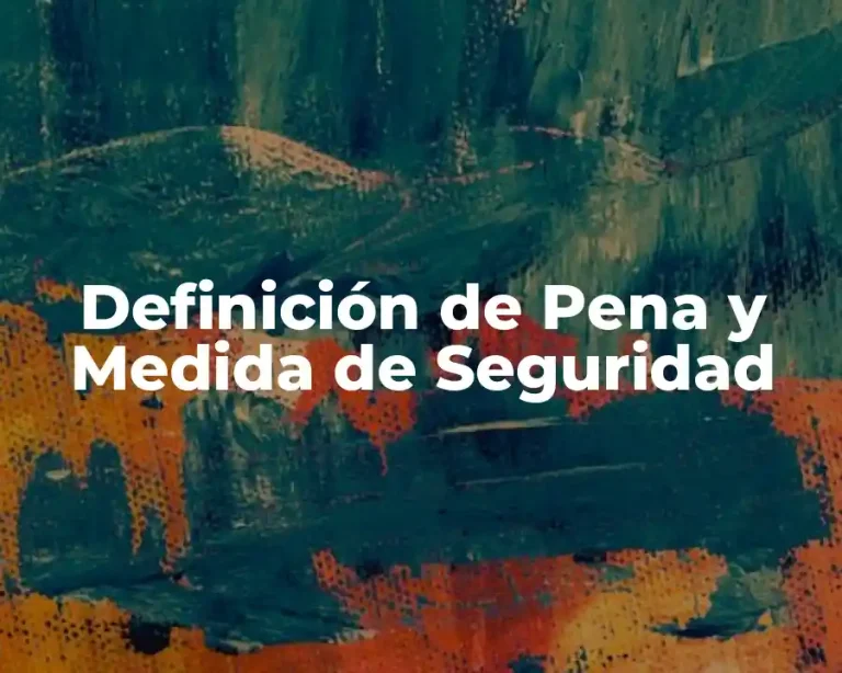Definición de Pena y Medida de Seguridad
