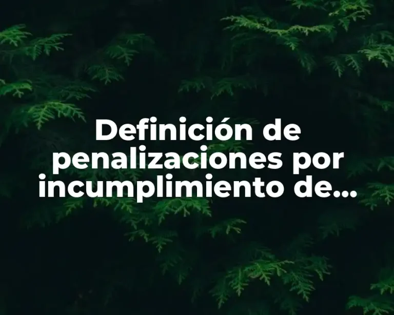Definición de penalizaciones por incumplimiento de contrato