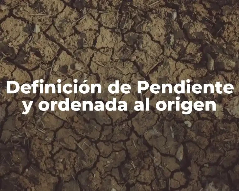 Definición de Pendiente y ordenada al origen