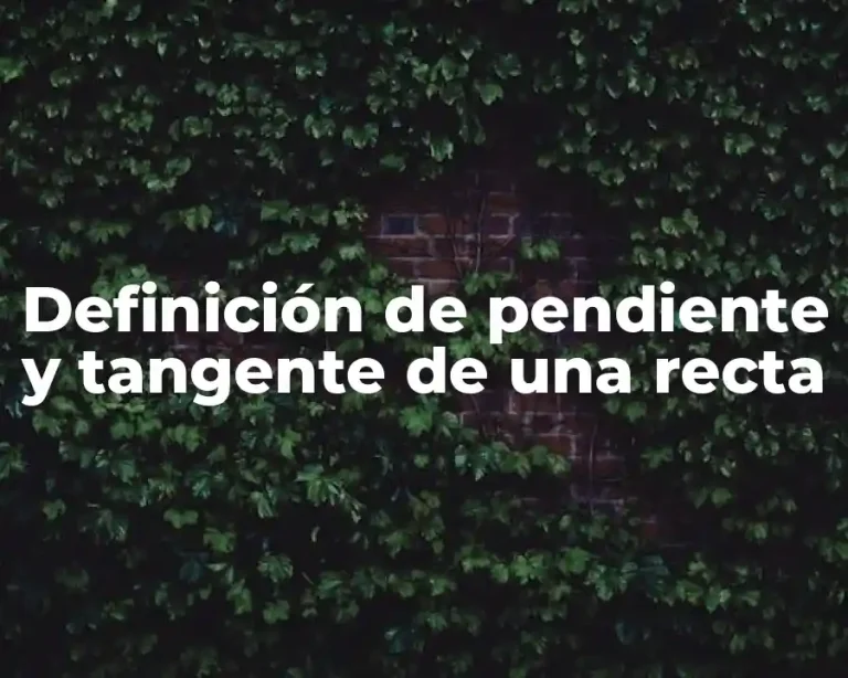 Definición de pendiente y tangente de una recta