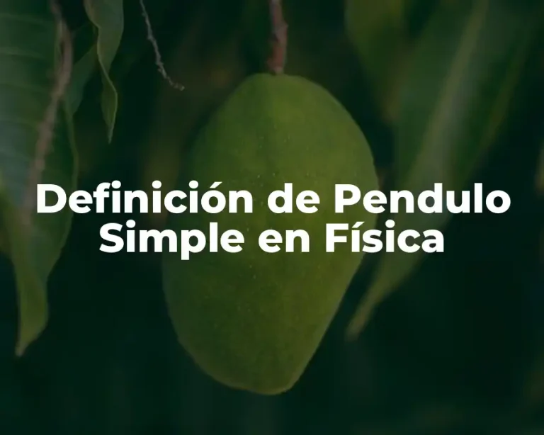Definición de Pendulo Simple en Física