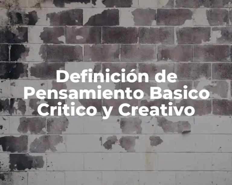 Definición de Pensamiento Basico Critico y Creativo