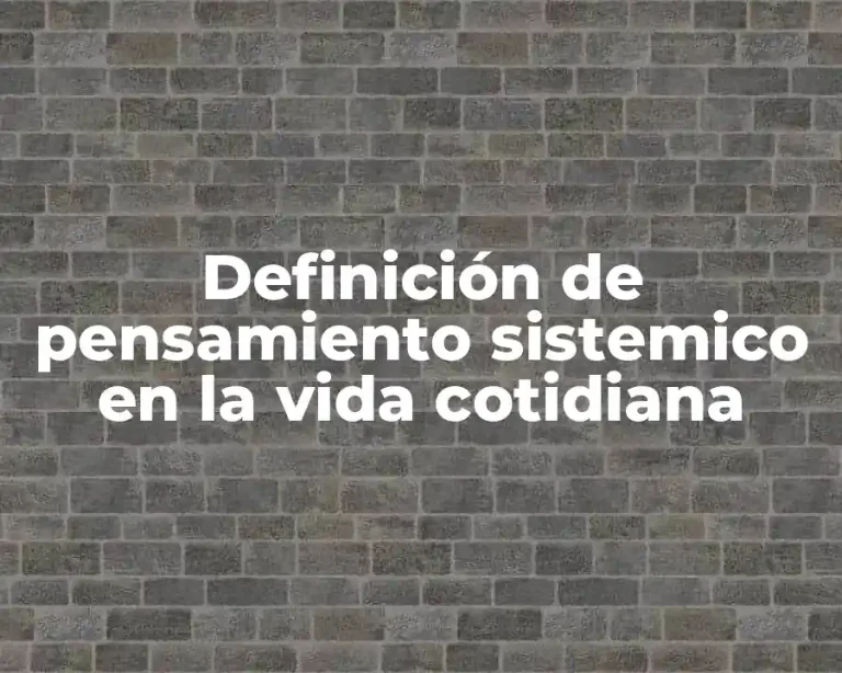 Definición de pensamiento sistemico en la vida cotidiana