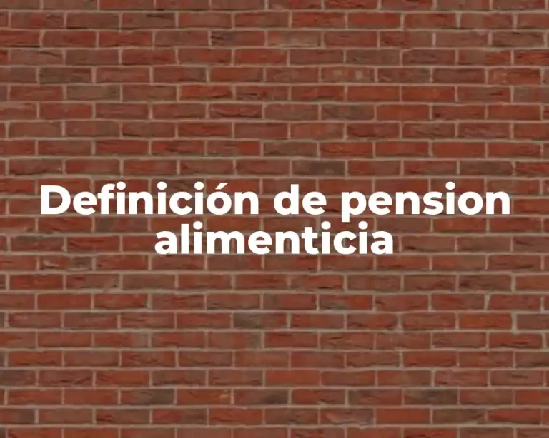 Definición de pension alimenticia