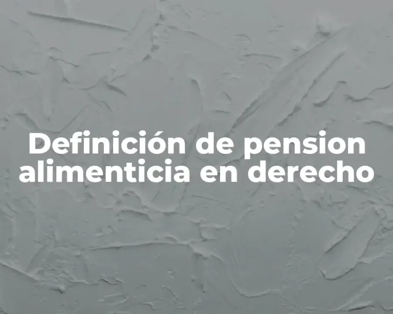 Definición de pension alimenticia en derecho